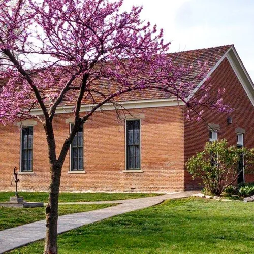The white historic Mt. Gilead Church near Kearney